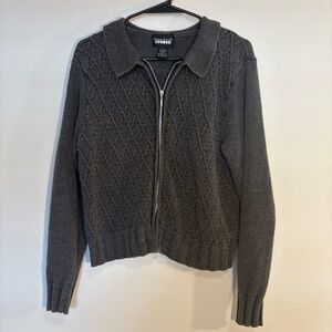 Vintage Ramie & Cotton Zip Up Cardigan